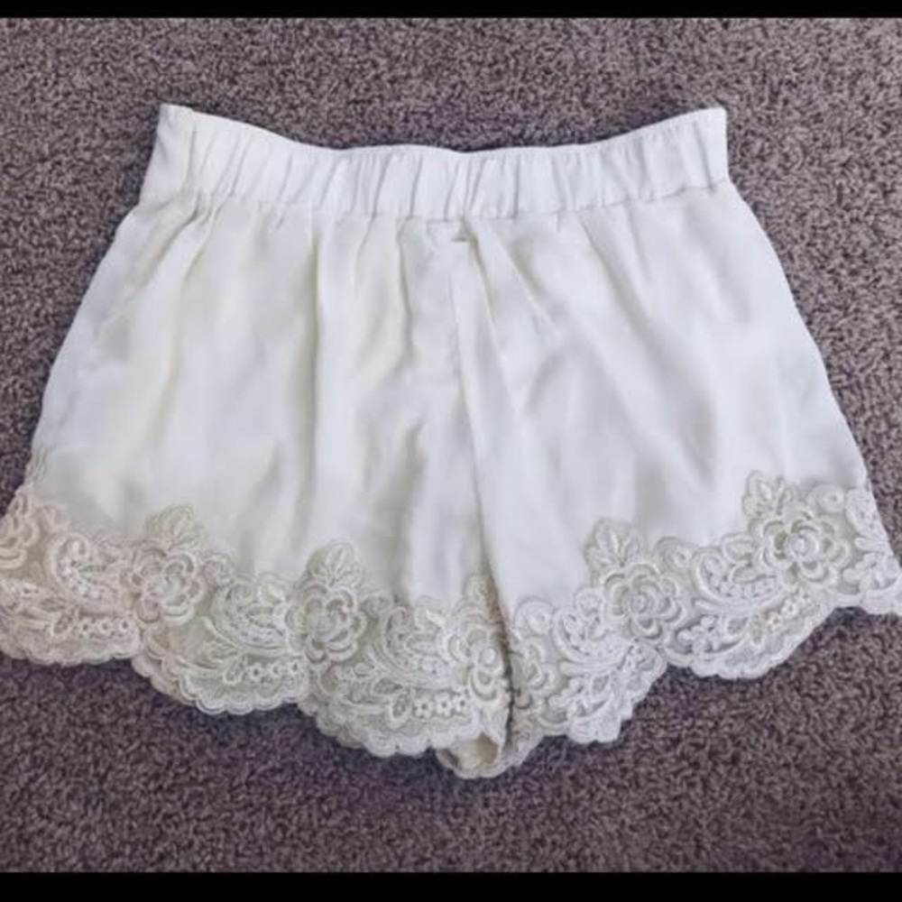 High waisted lace shorts